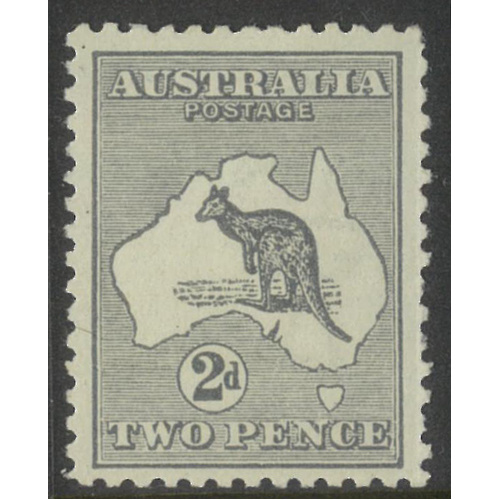 Australia Kangaroo Stamp 3rd WMK 2d Grey Die I SG35 MUH #AUBK