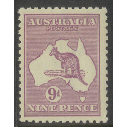 Australia Kangaroo Stamp 3rd WMK 9d Violet Die II SG39 MUH #AUBK
