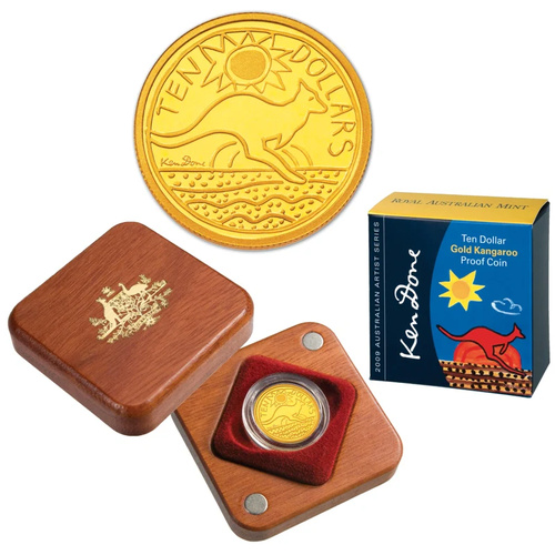 Australia 2009 Ken Done Kangaroo $10 1/10oz Gold Proof Coin
