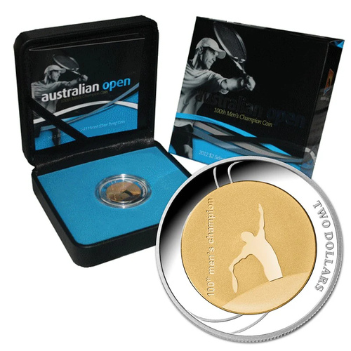 2012 Australian Open $2 Selectively Gold-Plated Silver Proof Coin