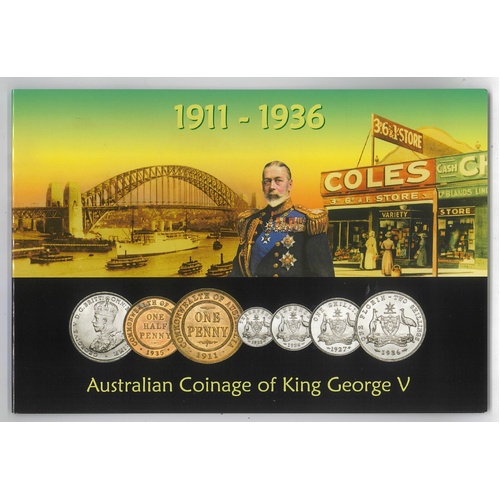 Australian Coinage of King George V (1911–1936) – Set of 6 Circulated Pre‑Decimal Coins
