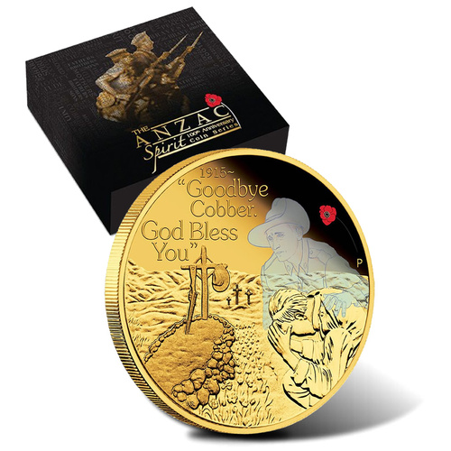 Australia 2015 $25 The ANZAC Spirit - Goodbye Cobber 1/4oz Gold Proof Coin
