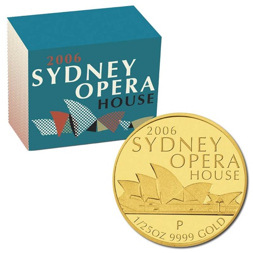 Australia 2006 $5 Sydney Opera House 1/25oz Gold Proof Coin