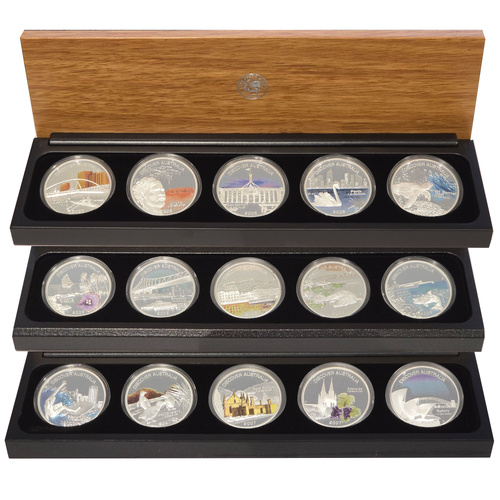Discover Australia 2006-2008 Landmark Series 1oz Silver Proof 15 Coin Collection