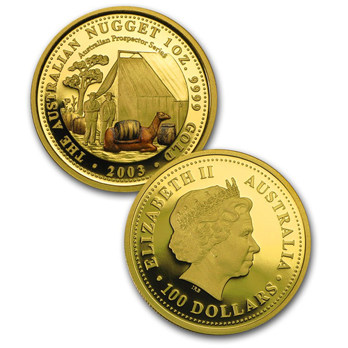 Australia 2003 $100 Nugget Series 1oz Fine Gold Proof Coin