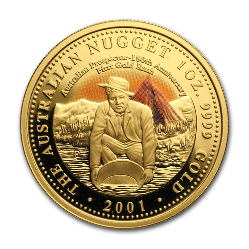 Australia 2001 $100 Nugget Series 1oz Fine Gold Proof Coin