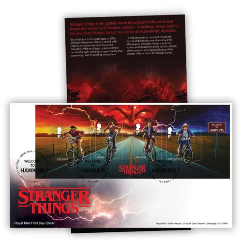 Great Britain 2026 Stranger Things Mini Sheet on First Day Cover