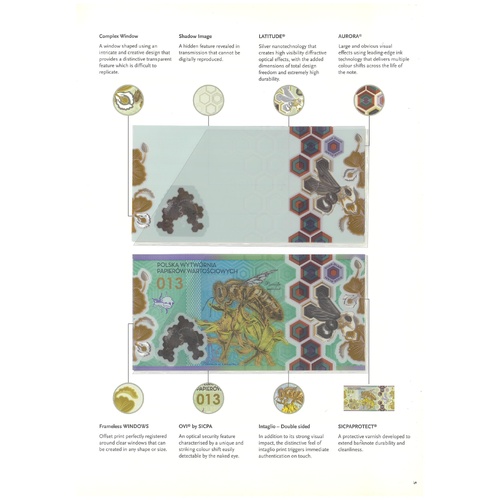 Guardian / PWPW Polymer Test Note Pair – Beehive Design in Presentation Folder