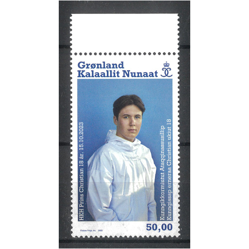 Greenland 2023 Prince Christian 18th Birthday Single Stamp MUH