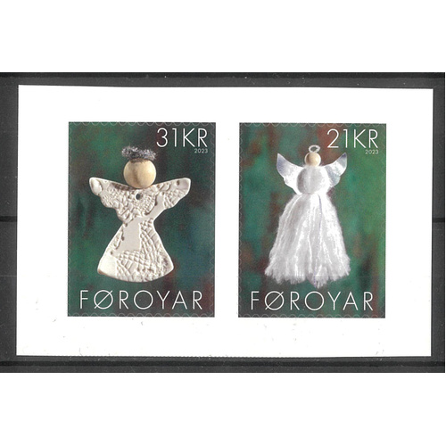 Faroe Islands 2023 Christmas Angels Set of 2 Self-adhesive Stamps MUH