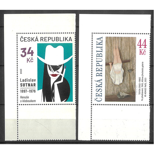 Czech Republic 2023 Modern Art Paintings by Sutnar & Toyen Set of 2 Stamps MUH