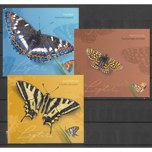 Croatia 2023 Butterflies Set of 3 Booklets (30 stamps) MUH