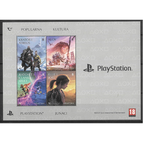 Croatia 2023 PlayStation Heroes Pop Culture Mini Sheet MUH