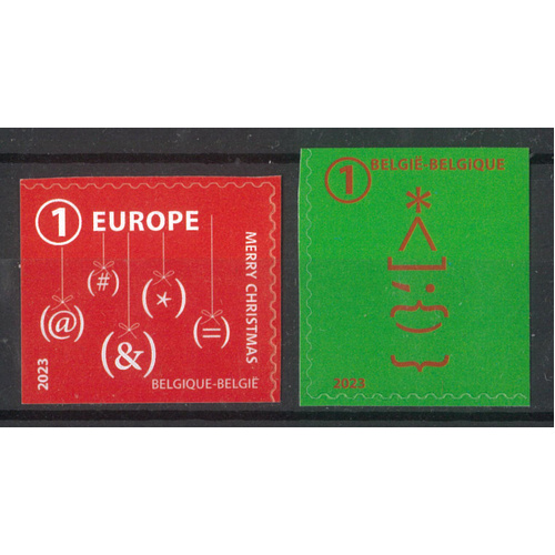 Belgium 2023 Christmas Set of 2 Self-adhesive Stamps Mint Unhinged