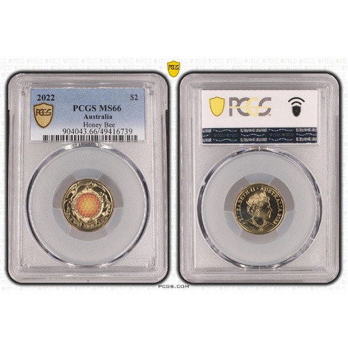 Australia 2022 Honey Bee $2 UNC Coin PCGS MS66