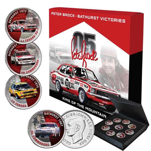 Peter Brock Bathurst Victories Silver-plated Penny 9-Coin Collection