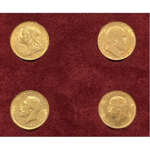 1899-1930 Perth Mint Gold Sovereign 4-Coin Typeset