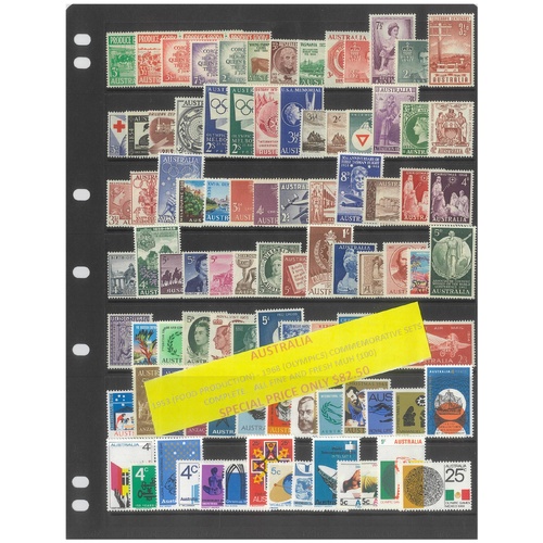 Australia 1953-68 Commemorative Sets Complete 100 Stamps MUH #433