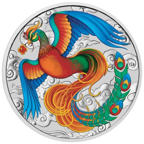 Australian 2022 1oz Phoenix Silver Vivid Coloured $1 Coin in Card