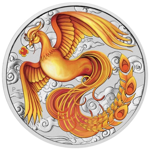 Australian 2022 1oz Phoenix Silver Coloured $1 Coin in Card