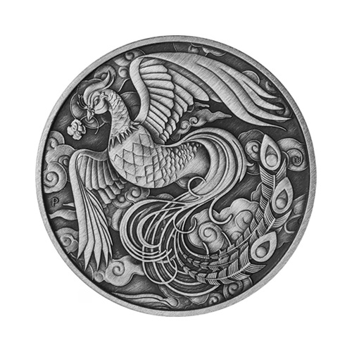 Australian 2023 1oz Phoenix Antiqued Silver $1 Coin in Card