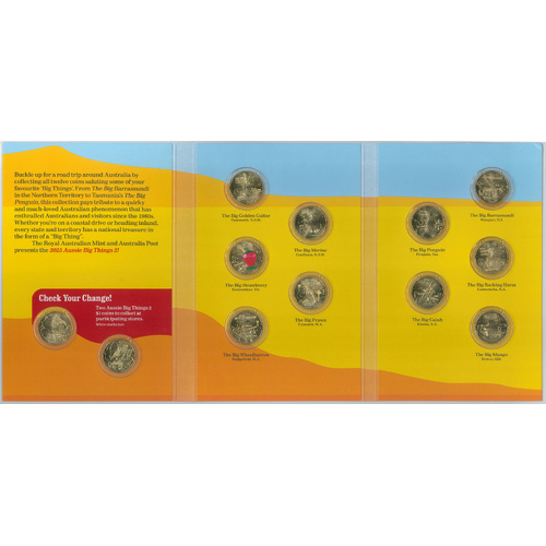 2025 Aussie Big Things 2 Full Set of 12 $1 Coins Incl. Coloured Strawberry & Till Coins