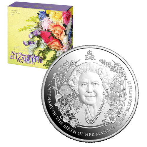 Australia 2026 HM Queen Elizabeth II Centenary of Birth 1oz Silver Proof $5 Coin
