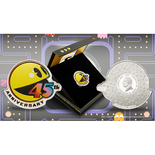 PAC-MAN™ 45th Anniversary 1oz Silver Coin - Solomon Islands 2025 $2