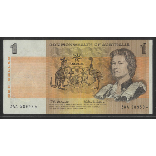 Commonwealth of Australia 1966 $1 First Star Note Coombs/Wilson R71SF ZAA58959* gVF 1-3
