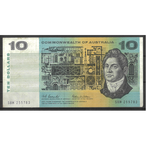 Commonwealth of Australia 1966 $10 Banknote Coombs/Wilson R301 aVF #4-36