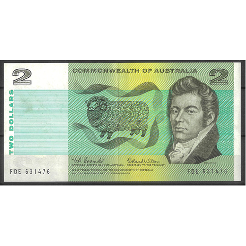 Commonwealth of Australia 1966 $2 Banknote Coombs/Wilson R81 aEF/EF #2-47
