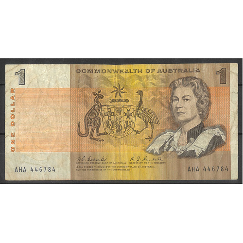 Commonwealth of Australia 1968 $1 Banknote Coombs/Randall R72 VG (Tear) #1-17