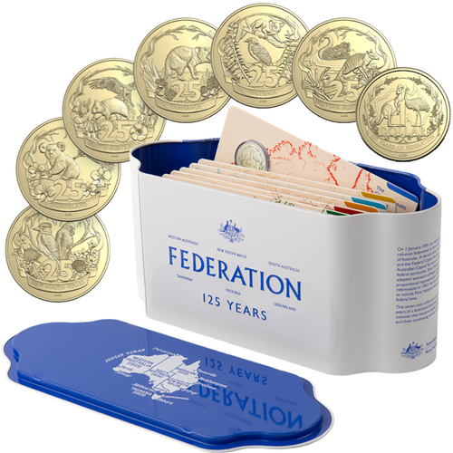 Australia 2026 Federation 125 Years 25c & $1 Seven-Coin UNC Collection