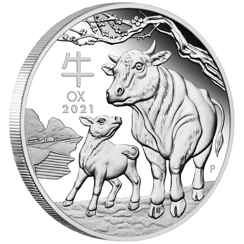 Australia 2021 Year of The Ox 2oz Silver Proof Coin in Capsule