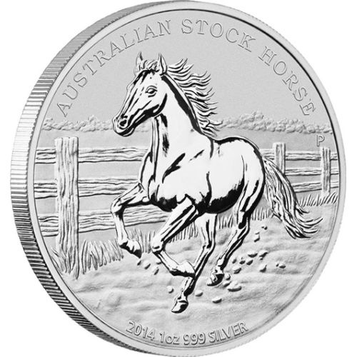 2014 The Australian Stock Horse 1oz Silver Bullion Coin in Capsule