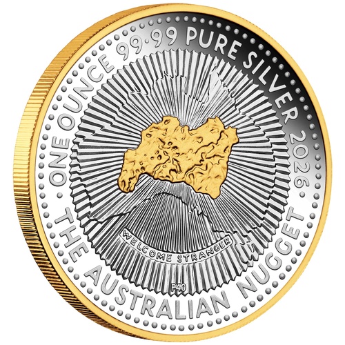 40th Anniv of the Australian Nugget Gold Coin Program 2026 1oz Silver Proof Gilded Coin