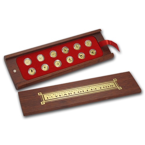 Australia 1996-2007 $5 Lunar Series Set of 12 Gold BU 1/20 oz Coins