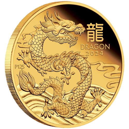 Australia 2024 $100 Year of the Dragon 1oz Fine Gold Proof Coin