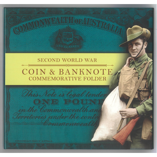 WWII Coin & Banknote Portfolio 1942 Armitage/McFarlane £1 & 1941 Florin