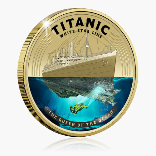 Solomon Islands 2026 Titanic Day Super-Size Gold-plated Luxe Edition 50c Coin