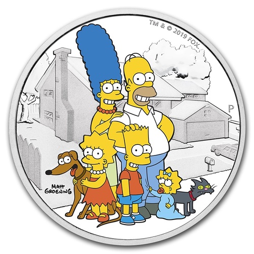 Tuvalu 2019 $2 The Simpsons Family 2oz Silver Proof Coin