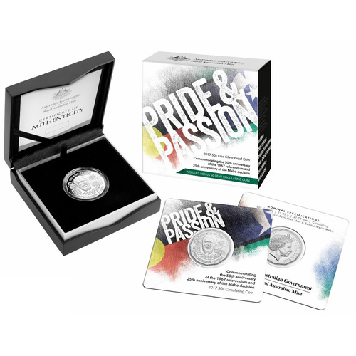 Australia 2017 50c Pride & Passion Mabo Silver Proof Coin incl. 50c UNC Coin