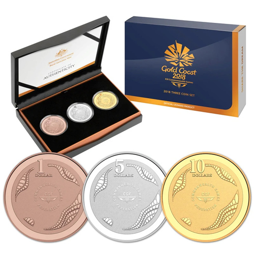 Australia 2018 Gold Coast Commonwealth Games 3 Proof Coin Set