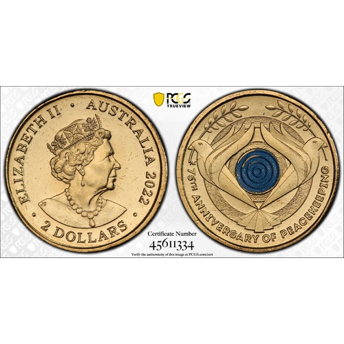 Australia 2022 Peacekeeping $2 Coloured Coin PCGS MS66
