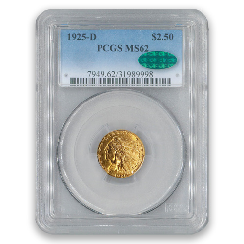 USA 1925‑D $2.50 Gold Coin – Indian Head Quarter Eagle (PCGS MS62)