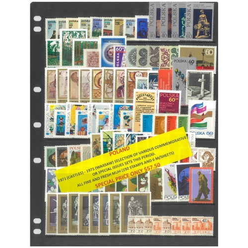 Poland 1971-75 Selection of Commemorative Sets 192 Stamps & 6 Mini Sheets MUH #413