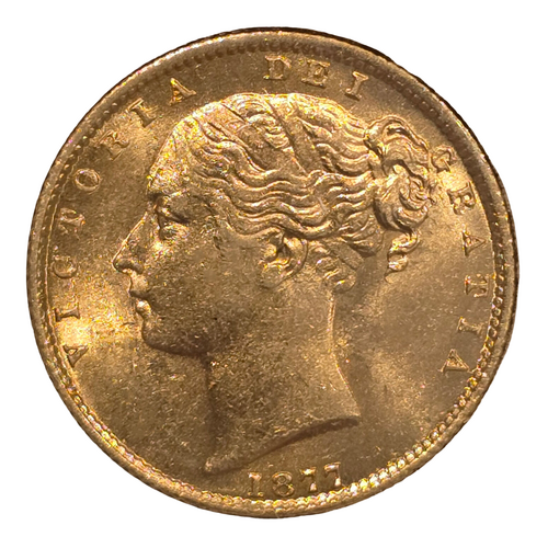 Australia 1877‑S Sovereign – Shield Reverse – Uncirculated (UNC)