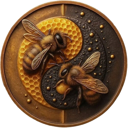 2026 Honey Bee 1oz Copper Medal - Antiqued and Coloured