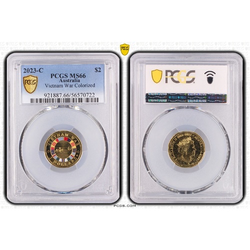 Australia 2023 Vietnam War 'C' mmk $2 Coloured Coin PCGS MS66