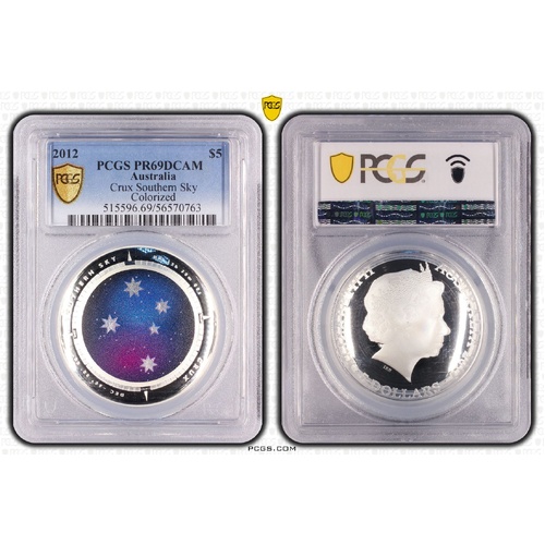 Australia 2012 Crux Southern Sky Coloured $5 Silver Proof Coin PCGS PR69DCAM